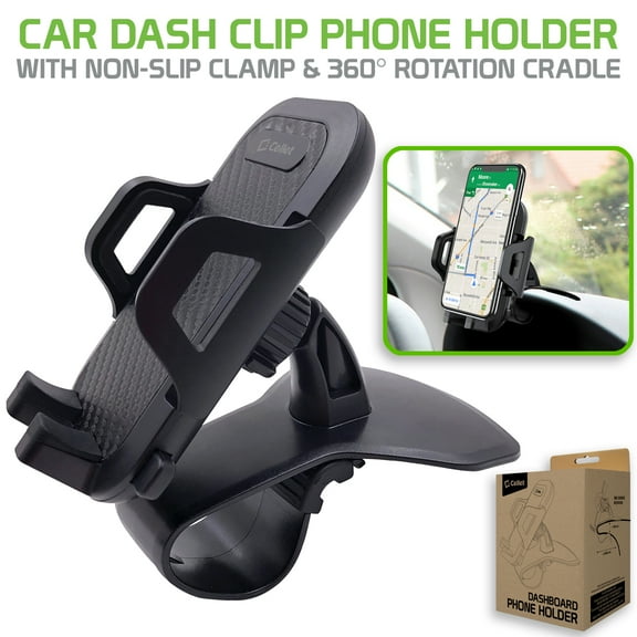 Cellet 360° Dash Phone Mount with Non-Slip Clamp Compatible with iPhone & Android