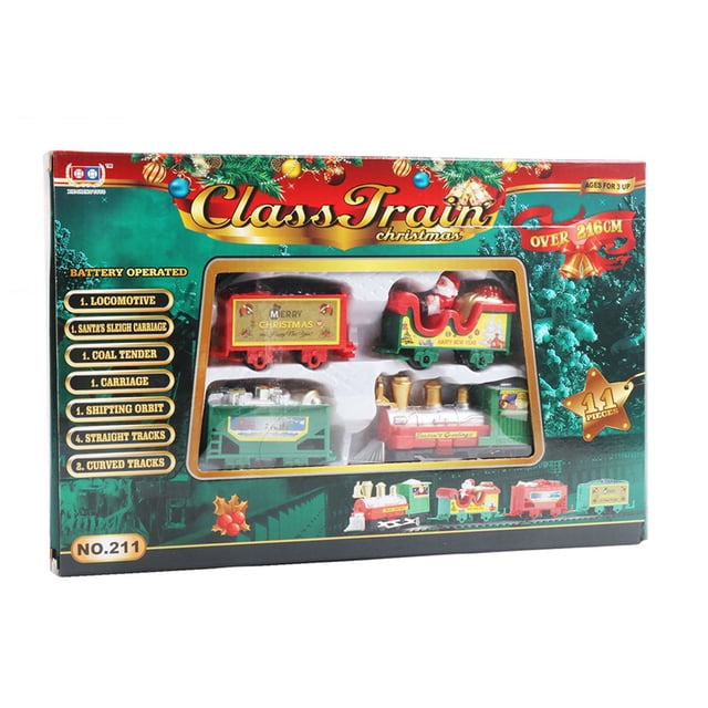 Vogacara Juego de tren eléctrico de Navidad para niños, vías de ferrocarril, motor de locomotora de vapor, modelo de Papá Noel, juguetes educativos Videojuegos portátiles Vogacara FN000168-00B