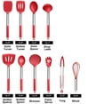 thumbnail image 2 of Silicone Cooking Utensil Set, Professional Kitchen Tools, 10-Piece Non-stick Stainless Steel Handle Food Grade Cooking Utensils, Heat-Proof Silicone for Home Chefs, Black, 2 of 5