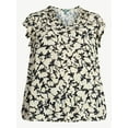 thumbnail image 5 of Terra & Sky Women's Plus Size Flutter Sleeve Blouse, Sizes 0X-5X, 5 of 5