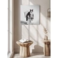 thumbnail image 3 of Funny Cat Canvas Wall Art, Black White Animal Cat on Toilet Abstract Painting Framed Wall Decor Modern Artwork Prints Painting for Living Room, Bedroom, Kitchen & Cafe Decor 28x28 Inch, 3 of 9
