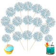 thumbnail image 1 of Ephlyn 30 toppers para cupcakes con foil efecto fuegos artificiales, blancos, 1 of 7
