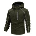 thumbnail image 1 of FYEGRE Lightweight Hooded Softshell Jacket For Men Outdoor Windbreaker Lined Coat Comfortable Streetwear And Hiking Travel Daily Use Green L, 1 of 3