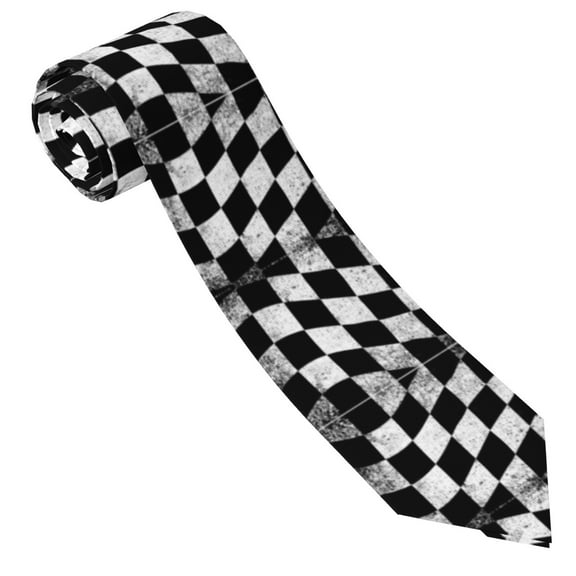 Men'S Checkered Flag Tie Fashion Causal Printed Necktie
