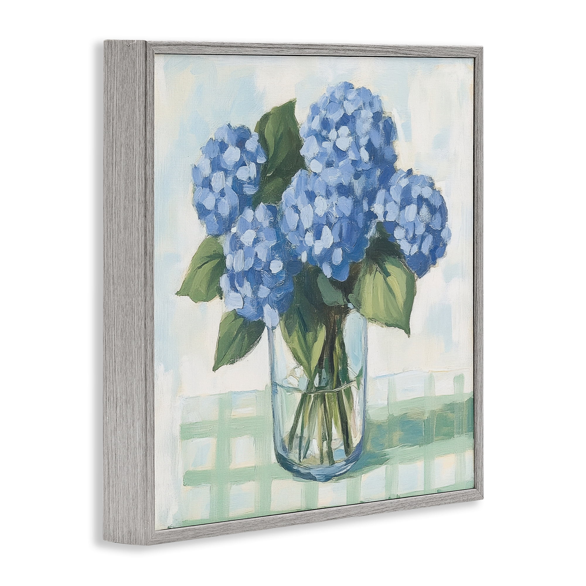 Stupell Industries Quaint Picnic Hydrangeas Gray Framed Giclee Art, design by Petal Prints Design