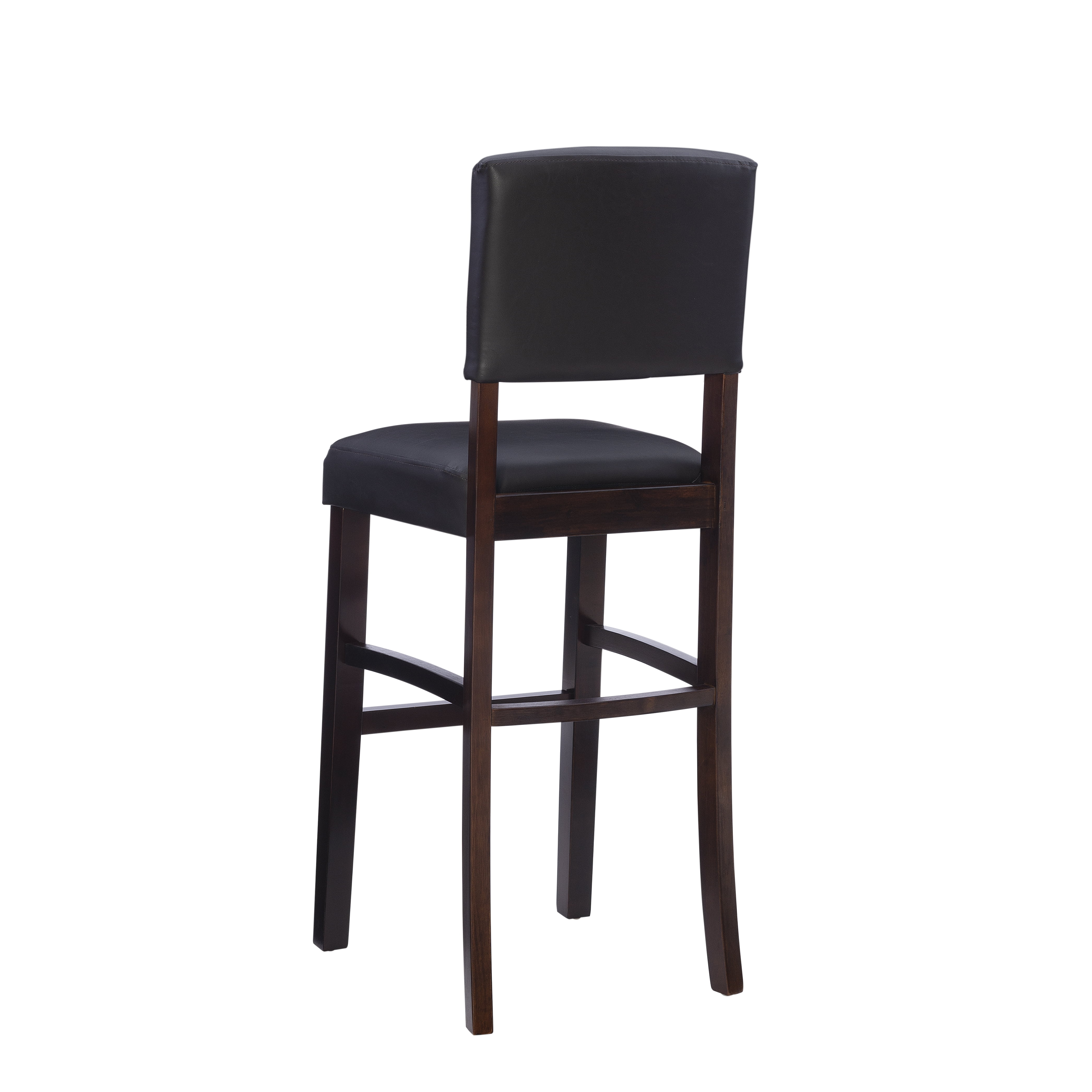 Linon Metairie 30" Indoor Wood Bar Stool, Espresso/Dark Brown Faux Leather