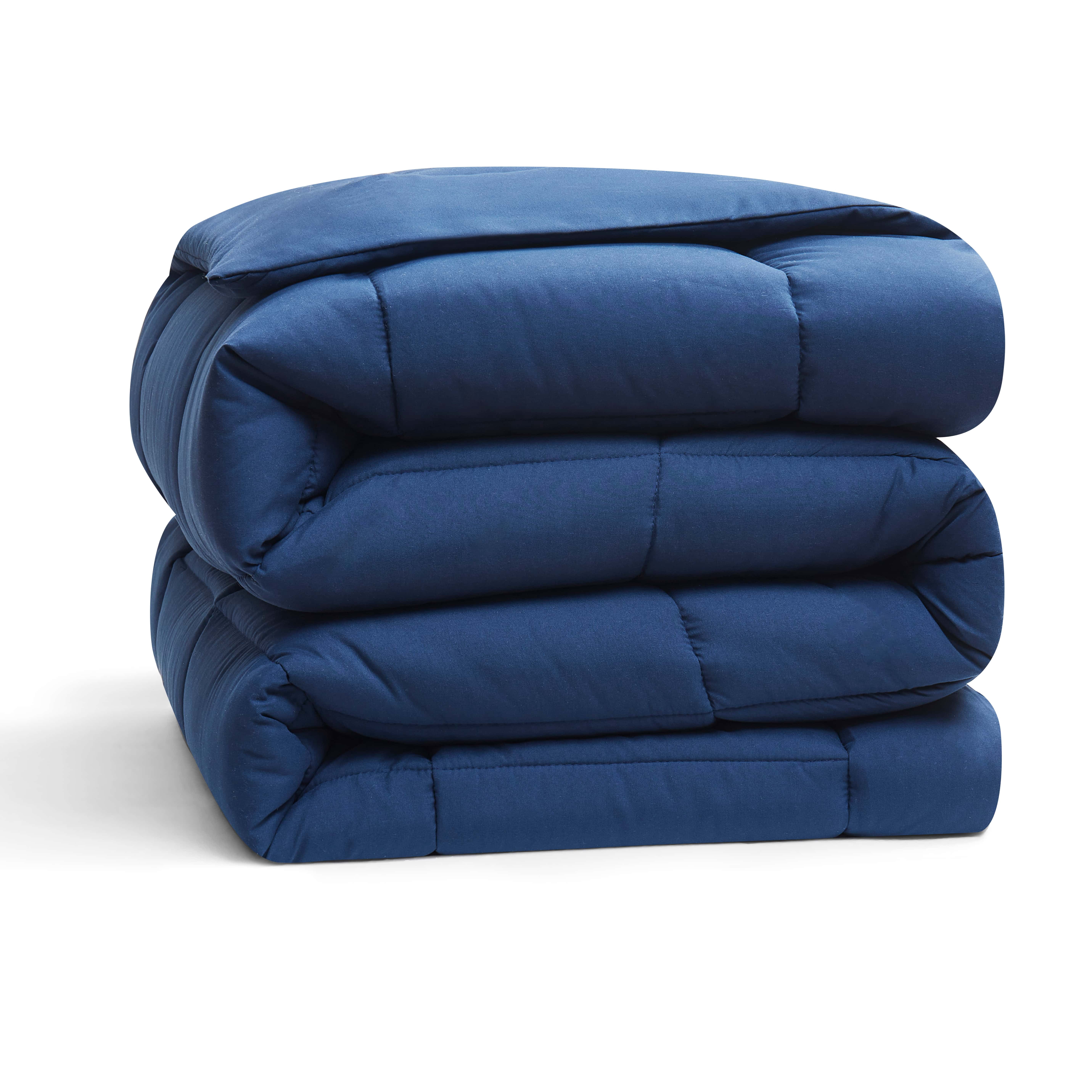 LammaLoe Oversized King Comforter, Quilted Down Alternative Comforter, All Season Duvet Insert with Corner Tabs, Navy