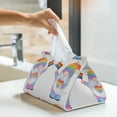 thumbnail image 6 of Uemuo LGBT Gnomes Pattern Tissue Box Cover Holder, Triangle with Bottom Belt - PVC Leather Decorative Organizer for Tabletop, Bathroom, Car, Office, 6 of 9