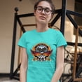 thumbnail image 3 of Tee Hunt Wordclass Motorcycles T-Shrit Live the Legend Route 66 Biker Women's T-Shirt Tee, Light Blue, Medium, 3 of 5