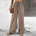 thumbnail image 2 of Cotton Linen Teacher Outfits for Women Drawstring Elastic High Waisted Palazzo Pants Casual Wide Leg Long Lounge Pant Trousers Loose Fit Fashion Trendy Slacks 2026 Summer Outfits, 2 of 7