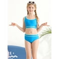 thumbnail image 6 of Usaibhir Girls Swimsuit Two Piece High Waist Athletic Piping Girls Bathing Suit Cute Fashion Classic Bikinis Set Kids Swim Suits 9-15T, 6 of 8