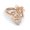 Rose Gold, variant on Womens Geometric Openwork Ring Peach Heart Design Rose Gold Alloy Ring With Artificial Gemstones Fashion Jewelry Gift