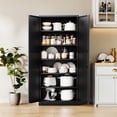 thumbnail image 2 of STANI 71"H Freestanding Storage Cabinet with 4 Adjustable Shelves, Metal/Alloy Steel Kitchen Pantry Cabinet, for Cupboard/Dining Room/Bathroom/Living Room/Office/Laundry Room (Black, 71"H), 2 of 10