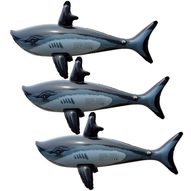 Kids Inflatable Toy Shark Shape Summer Toy Pool Float Trick Toy Water Float
