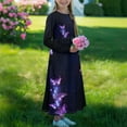 thumbnail image 3 of DISNIMO Purple Butterfly Dress Long Sleeve for Girls 5-6 Dresses for Kids Long Sleeve Dresses for Kids Girl Frock with Pockets for Kids Swing Dress Long Sleeves Girls Midi Dress Fall, 3 of 7