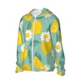 thumbnail image 2 of Rocae Lemons Chamomile Flowers And Leaves Print Breathable Sun Protection Hoodie Quick-Dry Lightweight Long Sleeve Hoodie Unisex Running Sports Shirt, 2 of 9