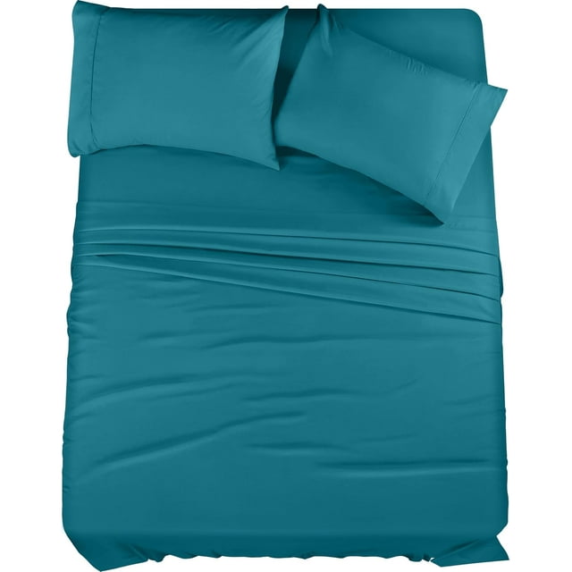 King Bed Sheet Set Piece Bedding Soft Brushed Microfiber Fabric Shrinkage & Fade Easy Care ()