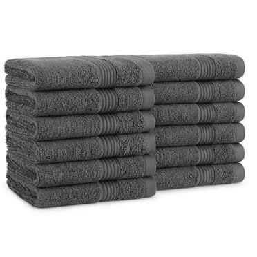 Quba Linen 100% Cotton Wash Cloths 12 Pack Bath Washcloth Facecloths, 12x12 Inches Large Bathroom Wash Cloth - Extra-Absorbent | Fingertip Towel | Hotel Towel| Spa Towel |
