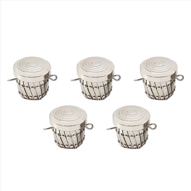 5X Bolsas con Acabado Redondo Herrajes Piezas del del Monedero Estuche para BolíGrafos Embrague Broche del Monedero Cilindro Accesorios para Monedero (Plata)