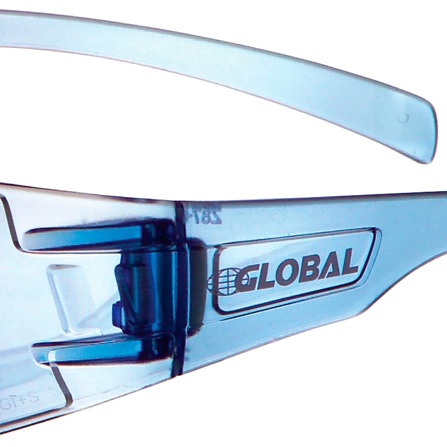 Frameless Safety Glasses, Scratch Resistant, Blue Lens, Lot of 12