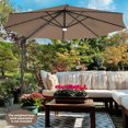 thumbnail image 3 of Gymax 10FT Cantilever Solar Umbrella 28LED Lighted Patio Offset Tilt 360° Outdoor Coffee, 3 of 10