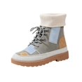 thumbnail image 3 of YOUYEDIAN Boots for Women Fall Winter Versatile Patchwork Design Fashion Strap Platform Round Toe Ankle Booties Casual Warm Comfy Flat Walking Shoes, 3 of 5