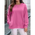 thumbnail image 5 of Female Oversized Sweatshirts Long Sleeve Hoodies Shirts Fall Side Slit Pullover Top Teen Outfits Rose Red M, 5 of 10