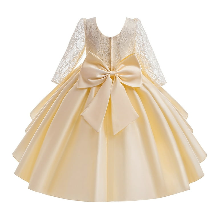 Baby Girl 3 6 Months Toddler Girls Long Sleeve Lace Embroidery Princess Gown Party Evening Dress Wedding Dress for Children Clothes Fashion Baby Girl Dresses 9 12 Months Fall Walmart