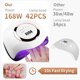 thumbnail image 4 of Lámpara secadora de uñas UV, secador de uñas profesional de 168 W con sensor automático, pantalla LCD, 4 temporizadores 10/30/60/99 s, lámpara secadora de uñas UV con pantalla LCD inteligente para, 4 of 5