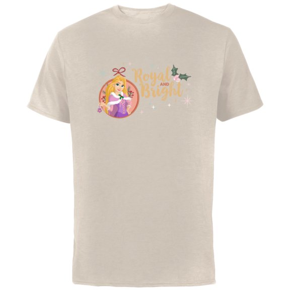 Disney Princess Rapunzel Royal and Bright Holiday Standard - Short Sleeve Cotton T-Shirt for Adults - Customized-Natural