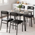 thumbnail image 1 of Dining Table Set for 4, Kitchen Table and Chairs for 4 with Upholstered Chairs, 5 Piece Dining Table Set - Solid Metal Frame & MDF Table Board, Breakfast Nook Table Set for Kitchen Dining Room, 1 of 9