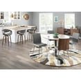 thumbnail image 6 of Curvini 24" Mid-Century Modern Fixed Height Counter Stool With Swivel In Walnut Wood And Light Grey Fabric - Set Of 2, 6 of 13