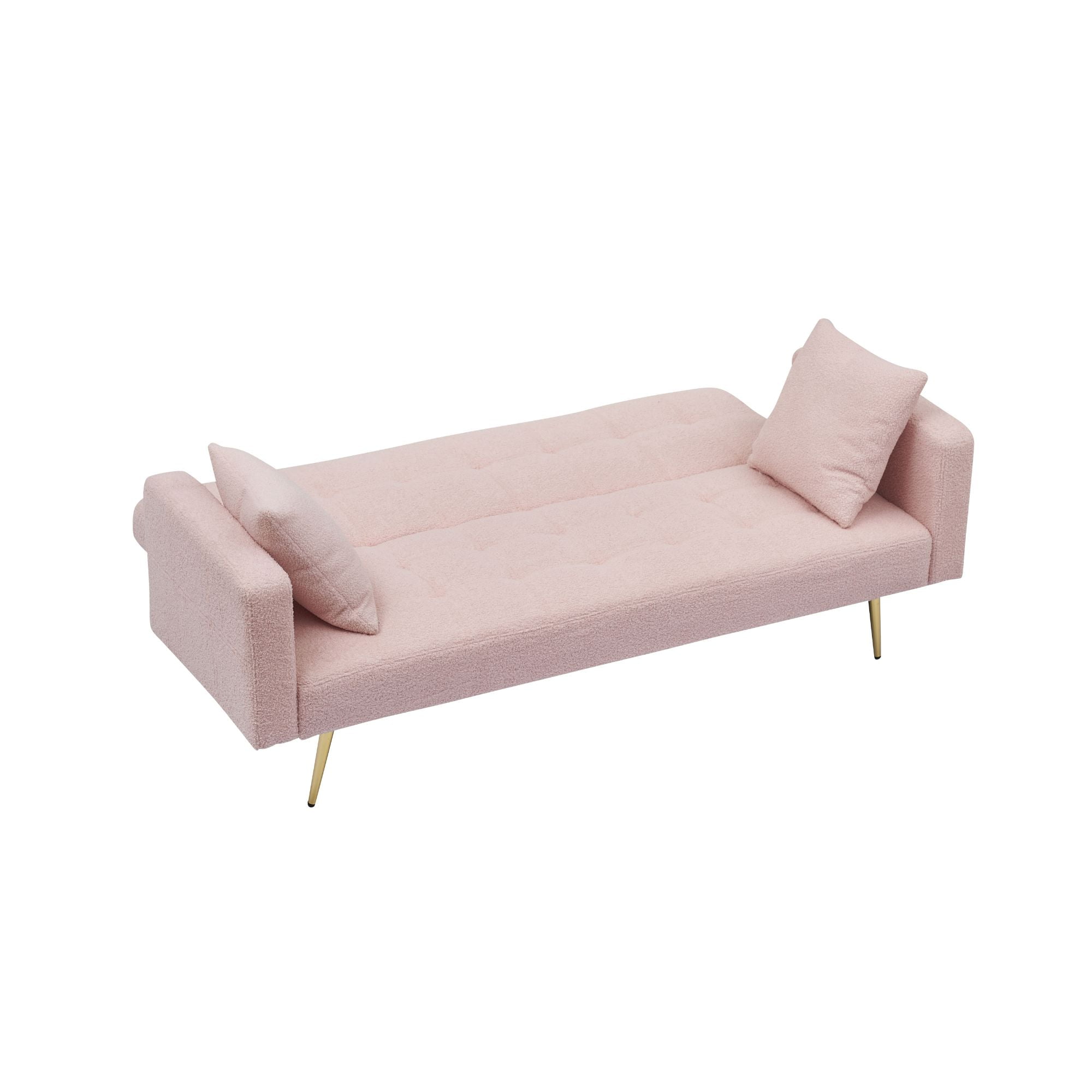 MAYEERTY 2-in-1 Convertible Sofa Bed, Loveseat Sofa Space-Saving for Home Small Apartments, Pink