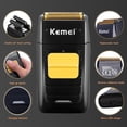 thumbnail image 5 of Recortadora de pelo profesional KEMEI inalámbrica para hombre, afeitadora de láminas con cabezales y mallas de repuesto, cortadora de pelo sin espacio entre cuchillas y cuchilla en T, afeitadora eléct, 5 of 5