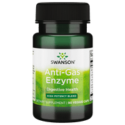 Angle View: Swanson Anti-Gas Enzyme 123 mg 90 Veggie Capsules