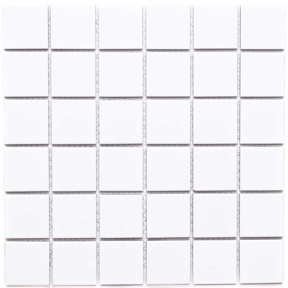 The Tile Life Cube 12" x 12" White Matte Porcelain Mosaic Floor and Wall Tile 11-Piece