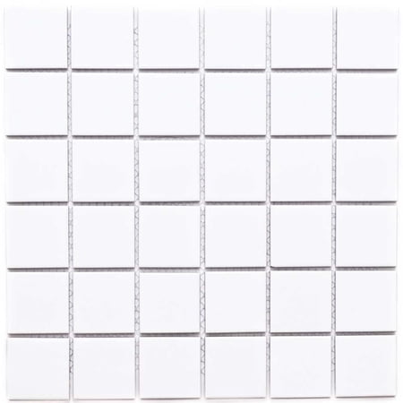 The Tile Life Cube 12" x 12" White Matte Porcelain Mosaic Floor and Wall Tile 11-Piece