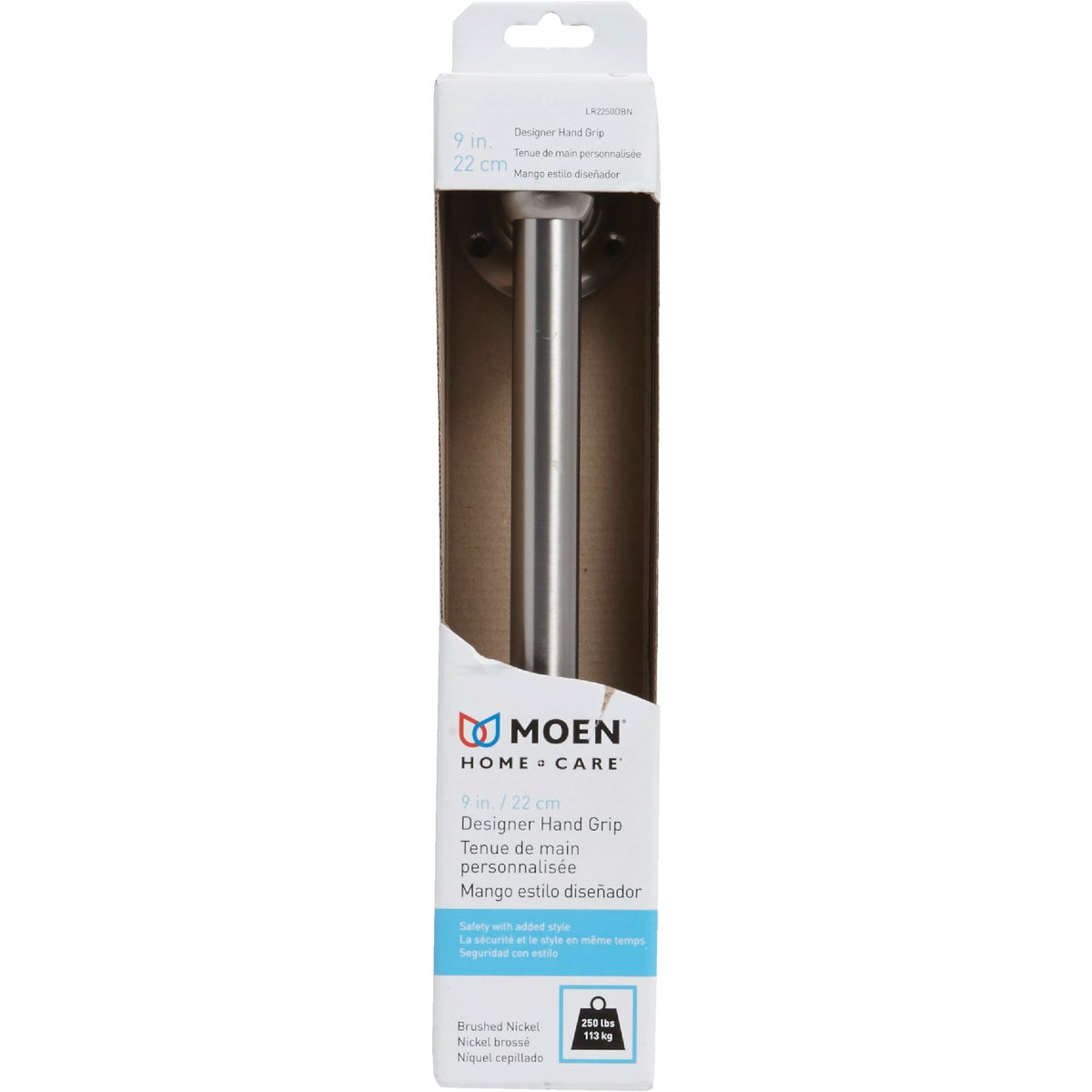 Moen LR2250DBN Home Care 9 in. Grab Bar in Brushed Nickel