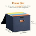 thumbnail image 3 of Lifewit File Organizer Box with Lids, Portable Storage File Boxes with Plastic Slide, Hanging File Boxes Document Storage for Home Office Supplies, Decorative Folders Storage Dark Blue 2 Pack, 3 of 10