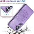 thumbnail image 4 of A15 5G Phone Case,Designed for Galaxy A15 5G Case Wallet with Card Holder,Mandala Emboss PU Leather with Kickstand Credit Card Slots Slim Flip Case for Samsung Galaxy A15 (Purple), 4 of 7