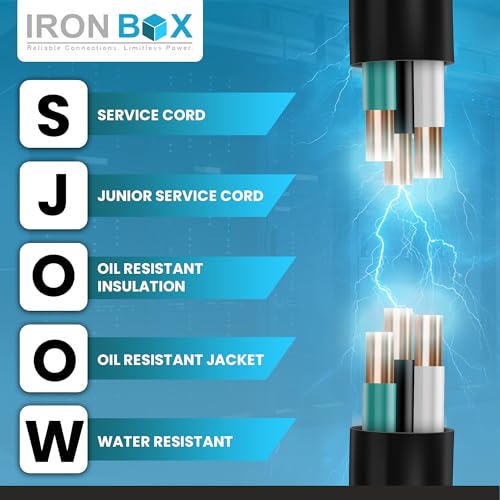 10/3 Bulk Cable 10 Foot - SJOOW Jacket, 30 Amps, 3 Wire, 300v - Water and Oil Resistant (10)