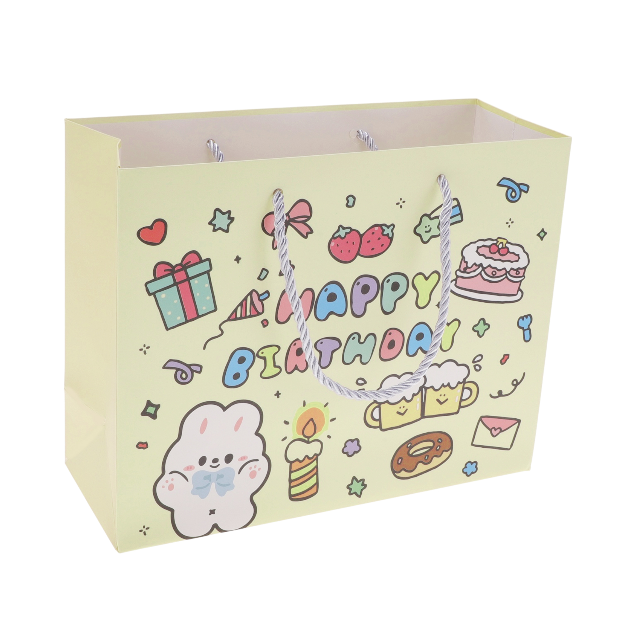 Unique Bargains Cartoon Rabbit Gift Bags Set of 4 Yellow