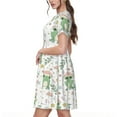 thumbnail image 2 of Naloa Frog and Mushrooms Print Womens Summer A-Line Dress with Pockets,Short Sleeve Dresses,Flowy Beach Swing Dress for Vacation Travel, 2 of 6