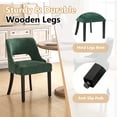 thumbnail image 5 of Wooden Dining Chairs Set of 4, Modern Upholstered Fabric Side Chairs with Cutout Backrest and Wood Legs, Kitchen Dining Room, Green with Black Legs, 5 of 6