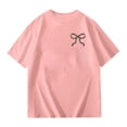 thumbnail image 3 of WOYY Toddler Girls Oversized T Shirt Bow Print Breathable Short Sleeve T-Shirt, Sizes 3-4T, 3 of 5