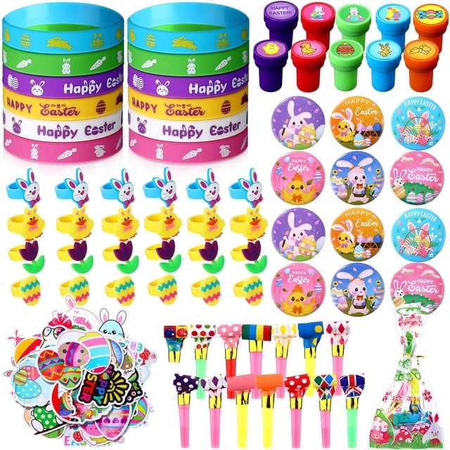 Set de obsequios para fiestas de Pascua Honoson, 194 unidades, para niños, con bolsas de regalos