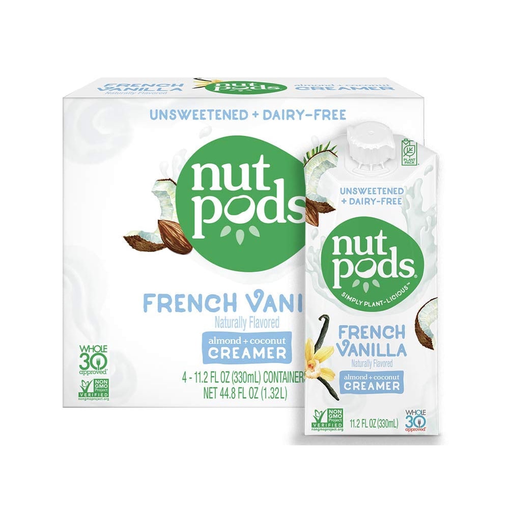 nutpods French Vanilla, (4Pack), Unsweetened DairyFree Creamer, Made