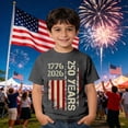 thumbnail image 2 of MuXiKeJi Clothes 250 Anniversary USA Shirt for Girls America 250 Shirt Short Sleeve Patriotic Flag Print Cute Tops 1776-2026 Tshirt Kids, 2 of 4