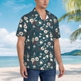 thumbnail image 3 of Fotbe Vintage Floral Camisa Hawaiana para Hombre Unisex – Camisa Casual de Verano con Botones de Manga Corta de Algodón y Lino,Medium, 3 of 7