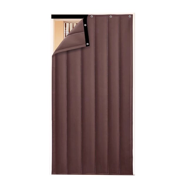 Kearding Manténgase abrigado y cómodo, hecho con cortina de puerta de algodón puro, cortinas de puerta de invierno, amplia aplicación café